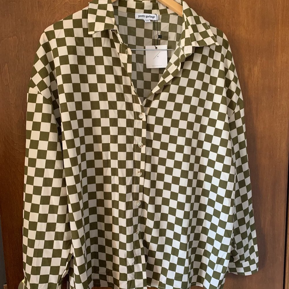 NWT Checkered Blouse Set